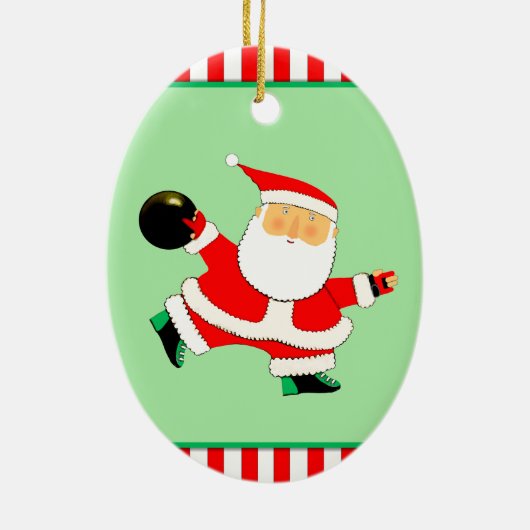 Bowling Holiday Gift Keramisch Ornament (Achterkant)