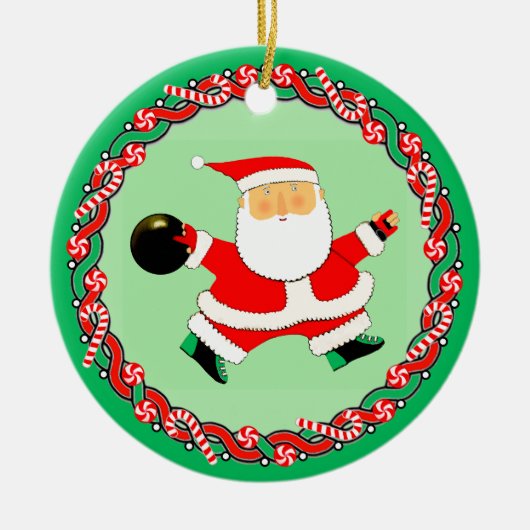 Bowling Holiday Gift Keramisch Ornament (Voorkant)
