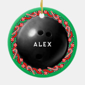 Bowling Holiday Gift Keramisch Ornament (Achterkant)