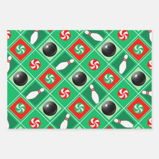 Bowling Holiday Gift Wrapping Paper (Voorkant 2)