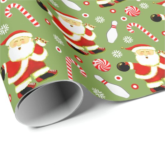 Bowling Holiday Gift Wrapping Paper Cadeaupapier (Rol Hoek)