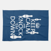 Bowling Houd kalm en sla ze omlaag - alle kleuren Theedoek (Horizontaal)