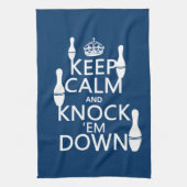Bowling Houd kalm en sla ze omlaag - alle kleuren Theedoek (Verticaal)