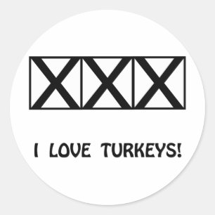Bowling, ik hou van kalkoenen T-shirts & geschenke Ronde Sticker