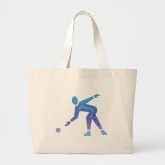 Bowling in blauw grote tote bag