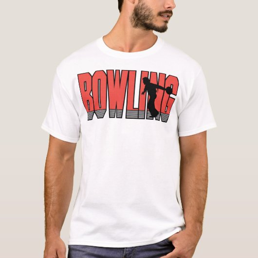 Bowling in het rood t-shirt (Voorkant)