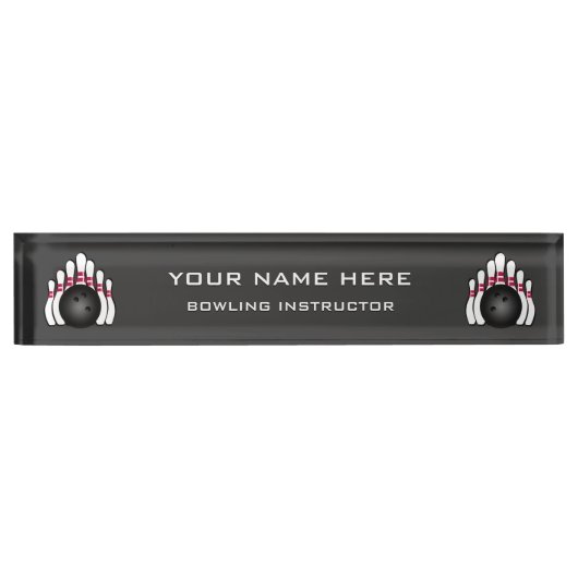 Bowling instructeur naambordje (Voorkant)