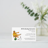 Bowling Instructor, Bowling Alley Dinosaur Visitekaartje (Staand voorkant)
