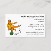 Bowling Instructor, Bowling Alley Dinosaur Visitekaartje (Voorkant)