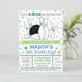 Bowling Invitation Bowling Birthday Invite Kaart (Staand voorkant)