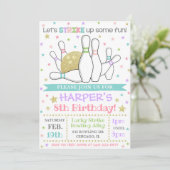 Bowling Invitation Bowling Birthday Invite Kaart (Staand voorkant)