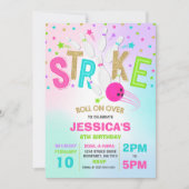Bowling Invitation Bowling Birthday Party Strike Kaart (Voorkant)