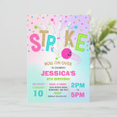 Bowling Invitation Bowling Birthday Party Strike Kaart (Staand voorkant)