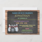 Bowling Invite Let's Bowl Chalkboard Kaart (Voorkant)
