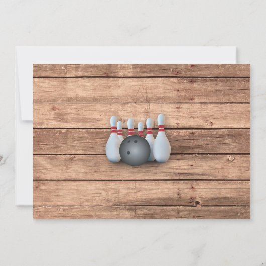 Bowling Invite Let's Bowl Chalkboard Kaart (Achterkant)