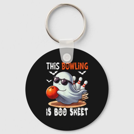 Bowling Is Boo Sheet Halloween Costume Player Team Sleutelhanger (Voorkant)