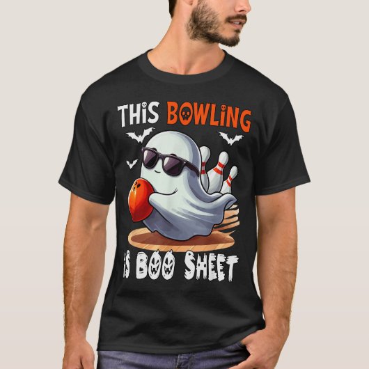Bowling Is Boo Sheet Halloween Costume Player Team T-shirt (Voorkant)