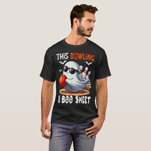 Bowling Is Boo Sheet Halloween Costume Player Team T-shirt (Voorkant volledig)