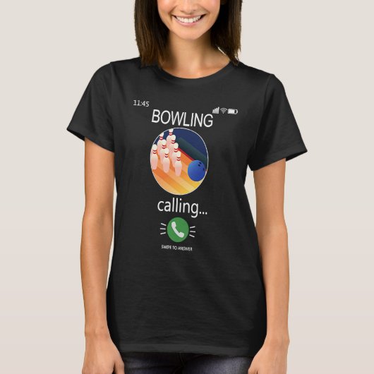 Bowling is Calling Mobile Cell Phone  Bowling T-shirt (Voorkant)