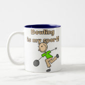 Bowling is mijn sport tweekleurige koffiemok (Links)