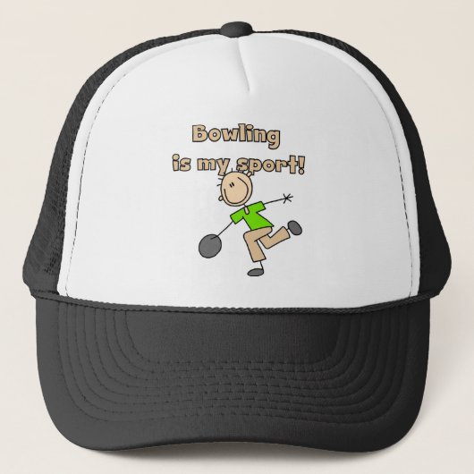 Bowling is mijn sportoverhemden en -geschenken trucker pet (Voorkant)