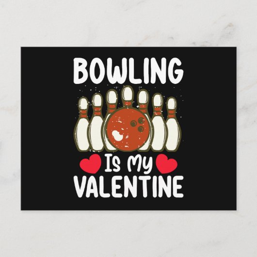 Bowling is mijn Valentijnsdag liefdeshart Briefkaart (Voorkant)