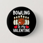Bowling is mijn Valentijnsdag liefdeshart Ronde Button 5,7 Cm (Voorkant)