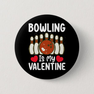 Bowling is mijn Valentijnsdag liefdeshart Ronde Button 5,7 Cm