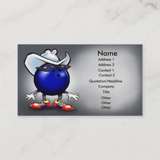 Bowling Kaart Visitekaartje (Voorkant)