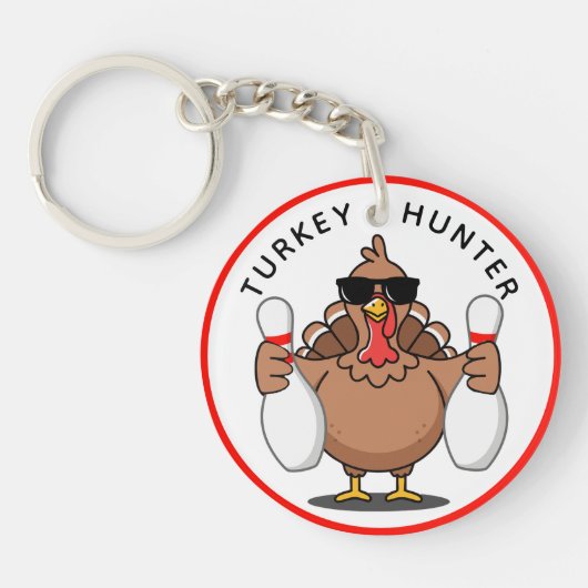 Bowling Kalkoen Jager Sleutelhanger (Voorkant)