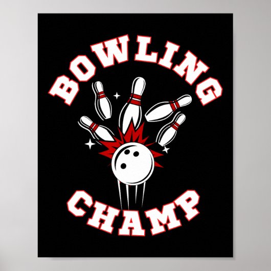 Bowling Kampioen Kampioen  Poster (Voorkant)