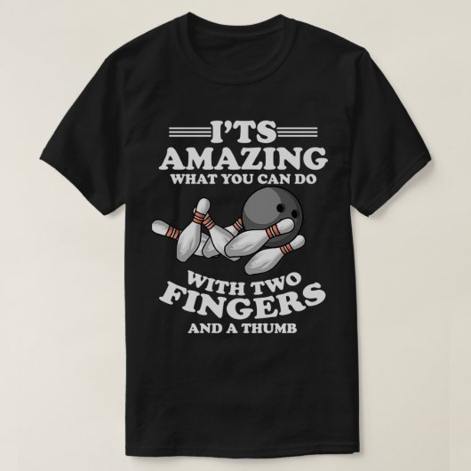 Bowling Kegel Strike Bowling Center Finger Humor T T-shirt (Design voorkant)