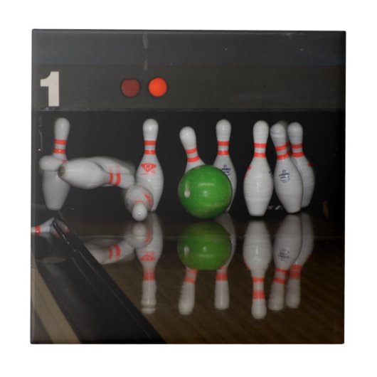 Bowling keramische tegels tegeltje (Voorkant)