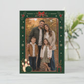 Bowling Kerst Foto Kaart (Staand voorkant)