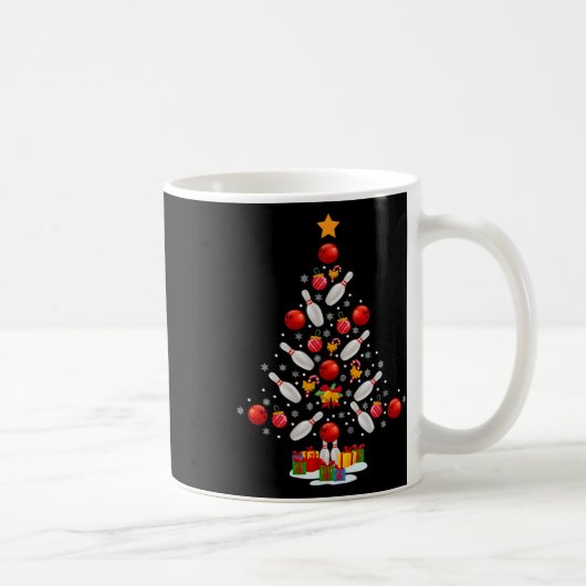 Bowling Kerstboom Grappige Bowling Lovers Novelt Koffiemok (Rechts)