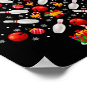 Bowling Kerstboom Grappige Bowling Lovers Novelt Poster (Hoek)