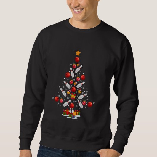 Bowling Kerstboom Grappige Bowling Lovers Novelt Trui (Voorkant)