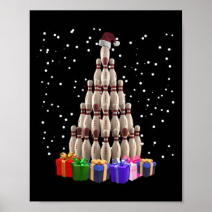 Bowling Kerstboom Grappige Kerstmis Matching Famil Poster