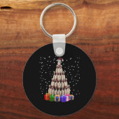 Bowling Kerstboom Grappige Kerstmis Matching Famil Sleutelhanger (Voorkant)
