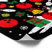 Bowling Kerstboom Lights Xmas Bowler Sport Me Poster (Hoek)