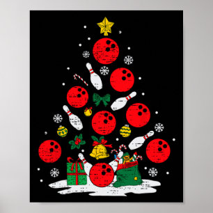 Bowling Kerstboom Lights Xmas Bowler Sport Me Poster
