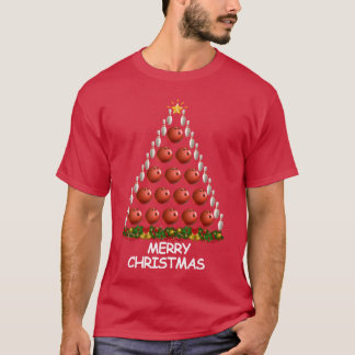 Bowling Kerstboom Prettig kerstfeest jongen T-shirt