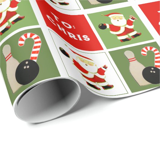 Bowling Kerstcadeau Cadeaupapier (Rol Hoek)