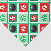 Bowling Kerstcadeau Tissuepapier (Detail)