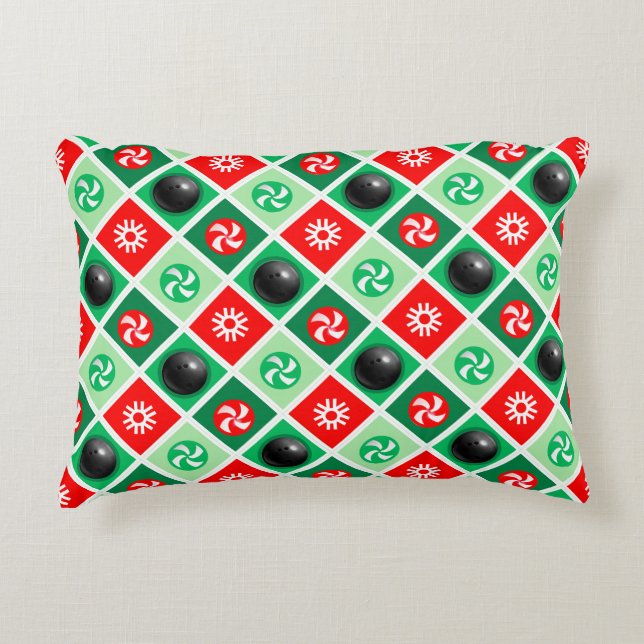 Bowling kerstfeestdag accent kussen (Voorkant)