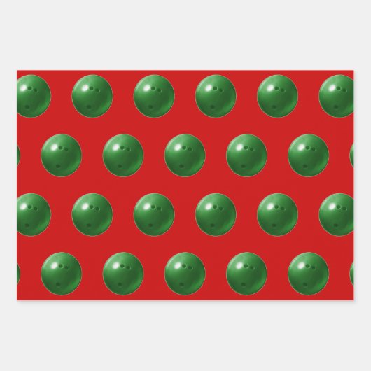 Bowling kerstfeestdag cadeau inpakpapier vel (Voorkant 3)