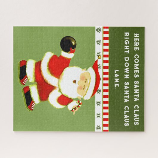 Bowling kerstfeestdag cadeau legpuzzel (Horizontaal)