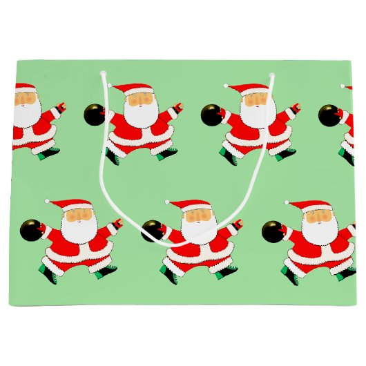Bowling kerstfeestdag groot cadeauzakje (Voorkant)