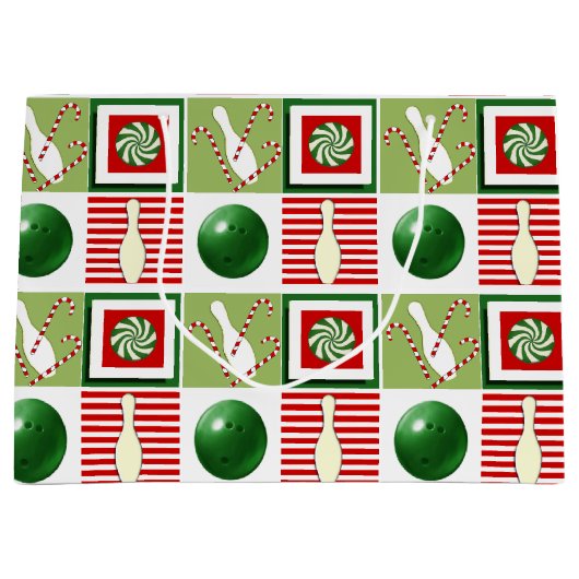 Bowling kerstfeestdag groot cadeauzakje (Voorkant)