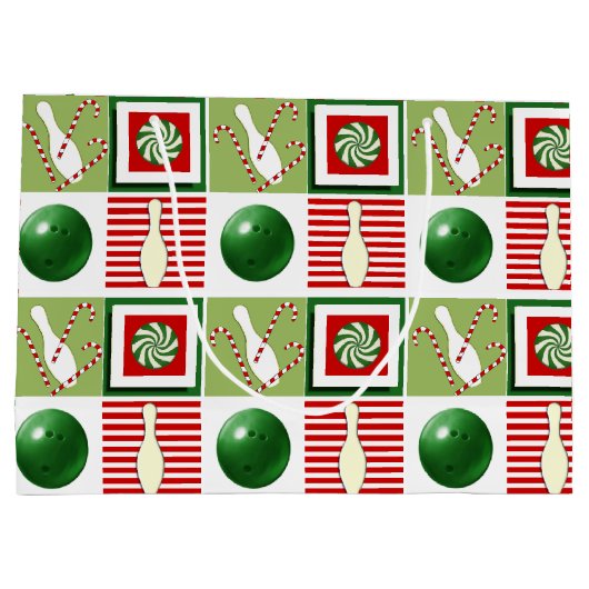 Bowling kerstfeestdag groot cadeauzakje (Achterkant)